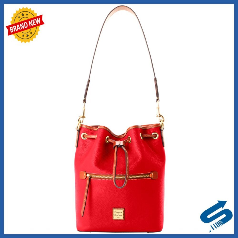 Pebble Grain Leather Drawstring Handbag Classic Elegant Minimal Chic Top Handle
